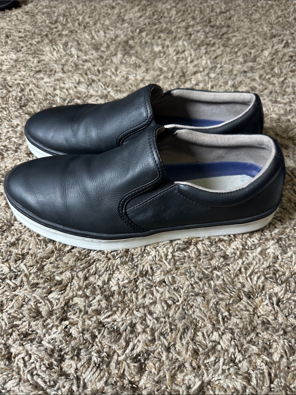 Cole Haan Black Leather Slip-On Casual Sneakers Size 9 1/2 M